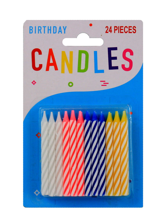 Colorful Spiral Cake Candles - 24 pack - Tampa Home & Garden Store
