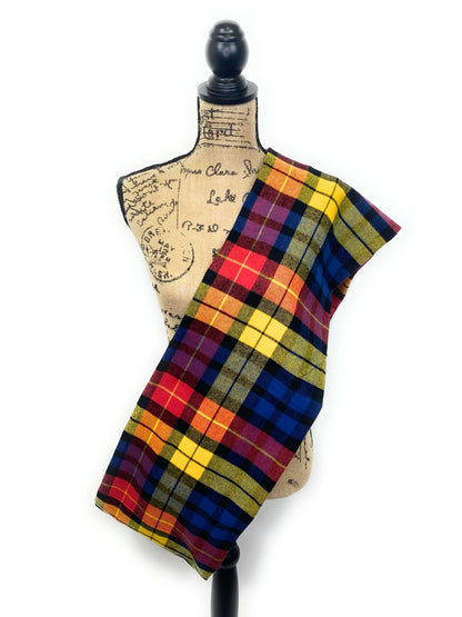 Colorful Yellow, Red, Blue, and Black Flannel Plaid Infinity or Blanket Scarf - Tampa Home & Garden Store