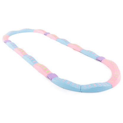 Colorful Kids Wavy Balance Beam with Textured Surface and Non-slip Foot Pads-Pink & Purple