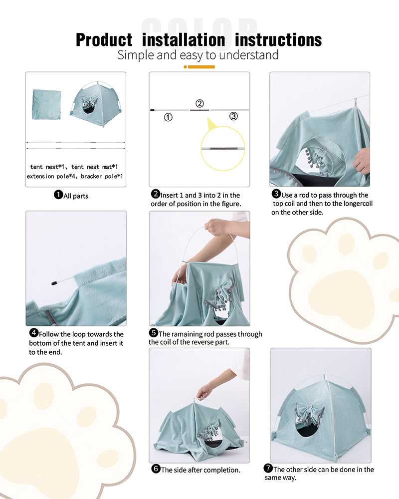 Comfy Calming Pet Tent Bed for Small Dogs and Cats - Tampa Home & Garden Store