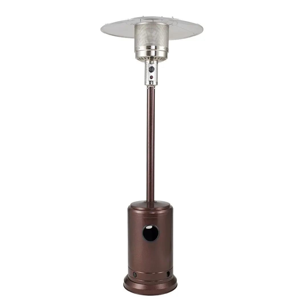 Gas patio heater in aged chestnut finish, Fire Sense/Balkene Home Commercial Series on Tampa Home & Garden Store