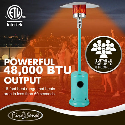 Commercial Series Aqua Blue gas patio heater by Fire Sense/Balkene Home on Tampa Home & Garden Store