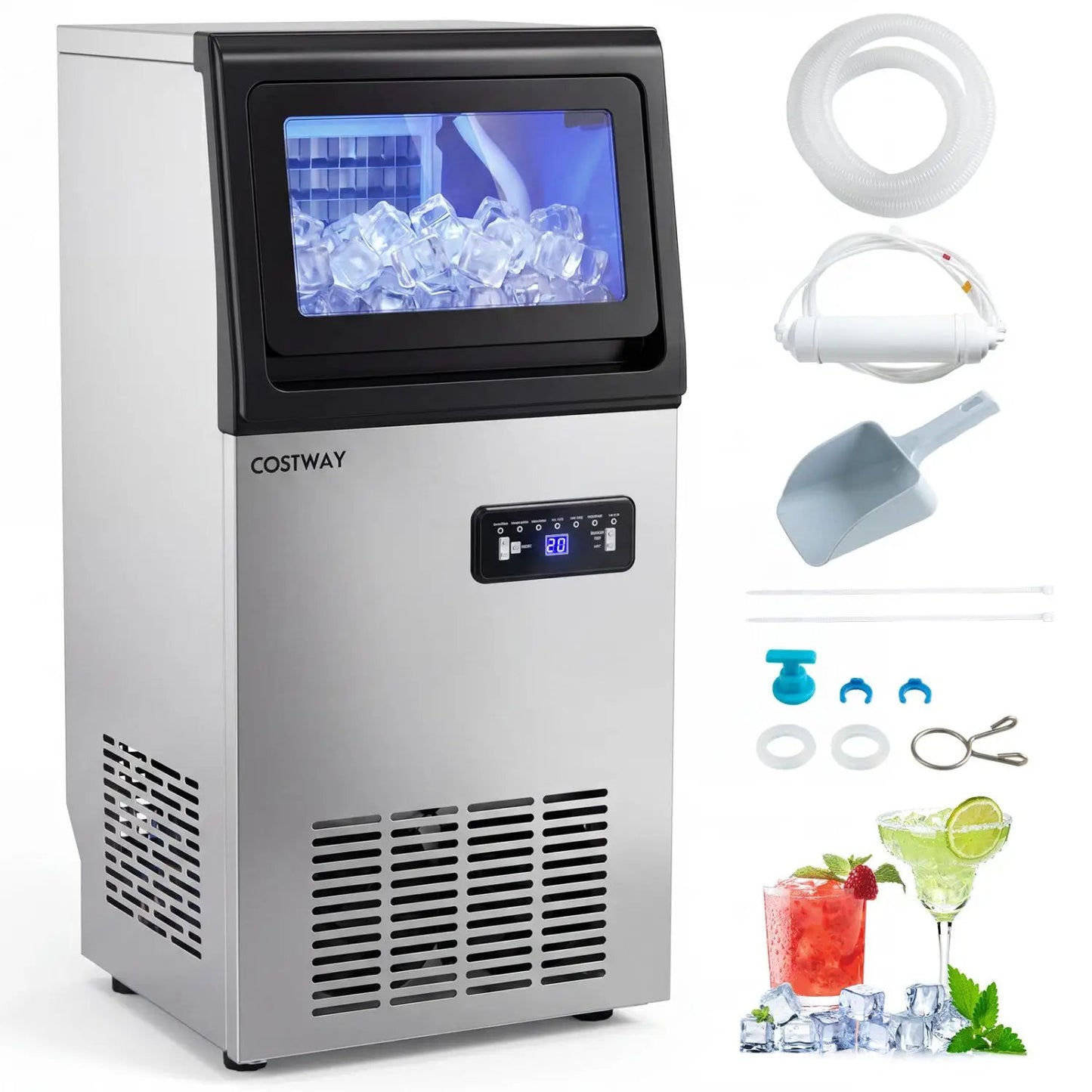 Stainless Steel Commercial Ice Maker 110 Lbs