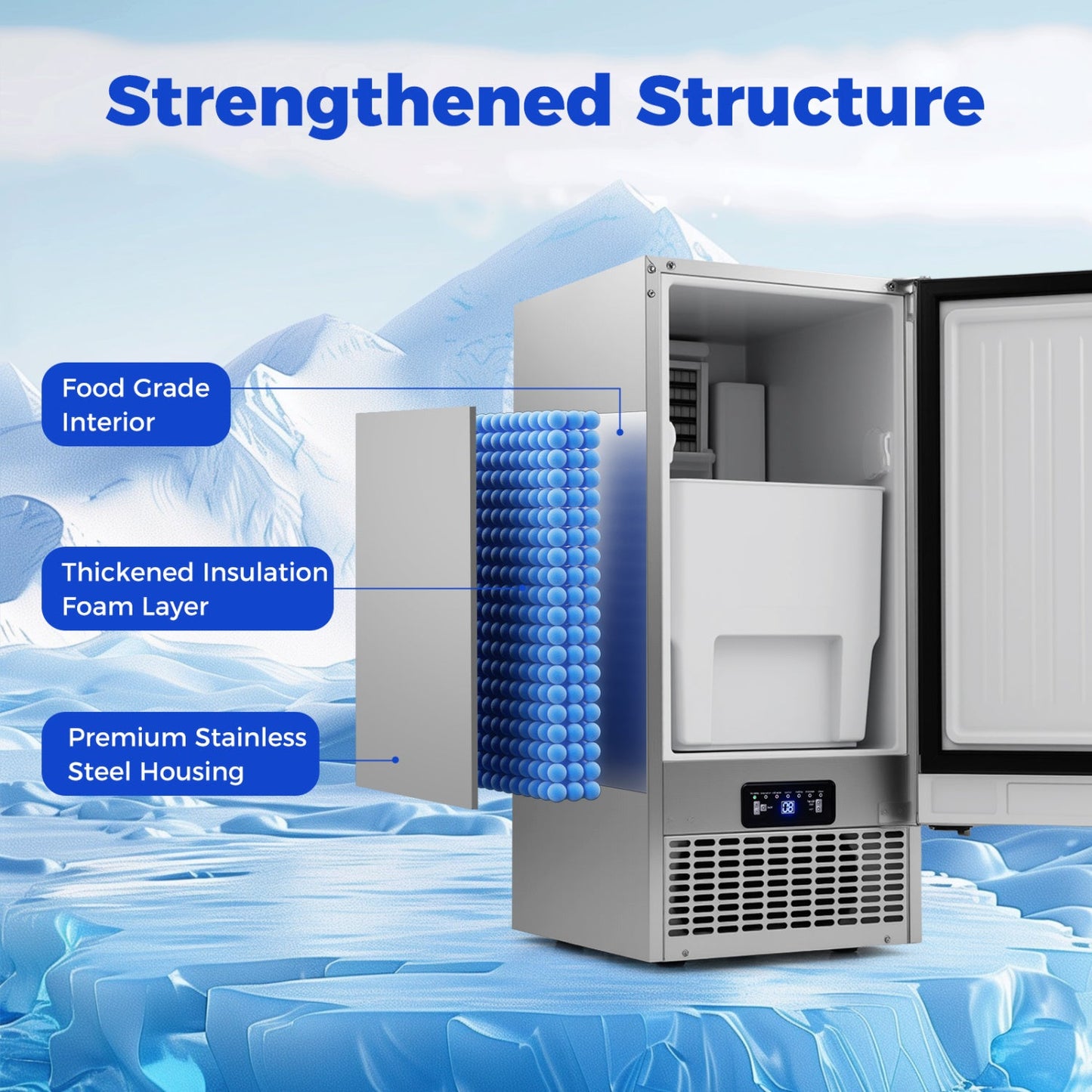 Commercial Ice Maker 110 Lbs Daily Capacity