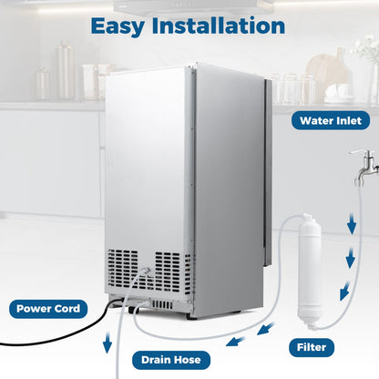 Commercial Under Counter Ice Maker 90 Lbs Per Day