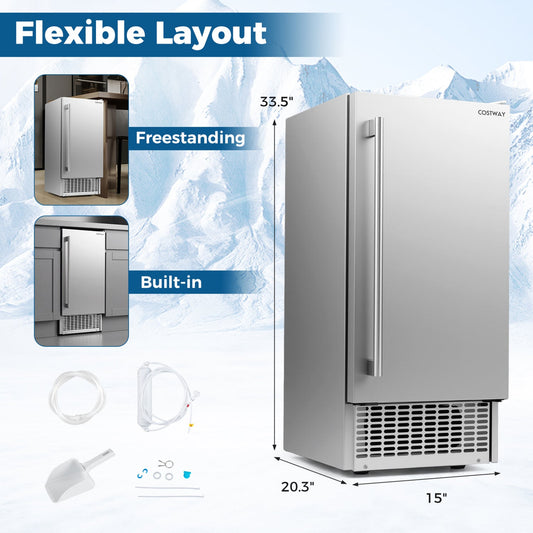 Commercial Under Counter Ice Maker 90 Lbs Per Day