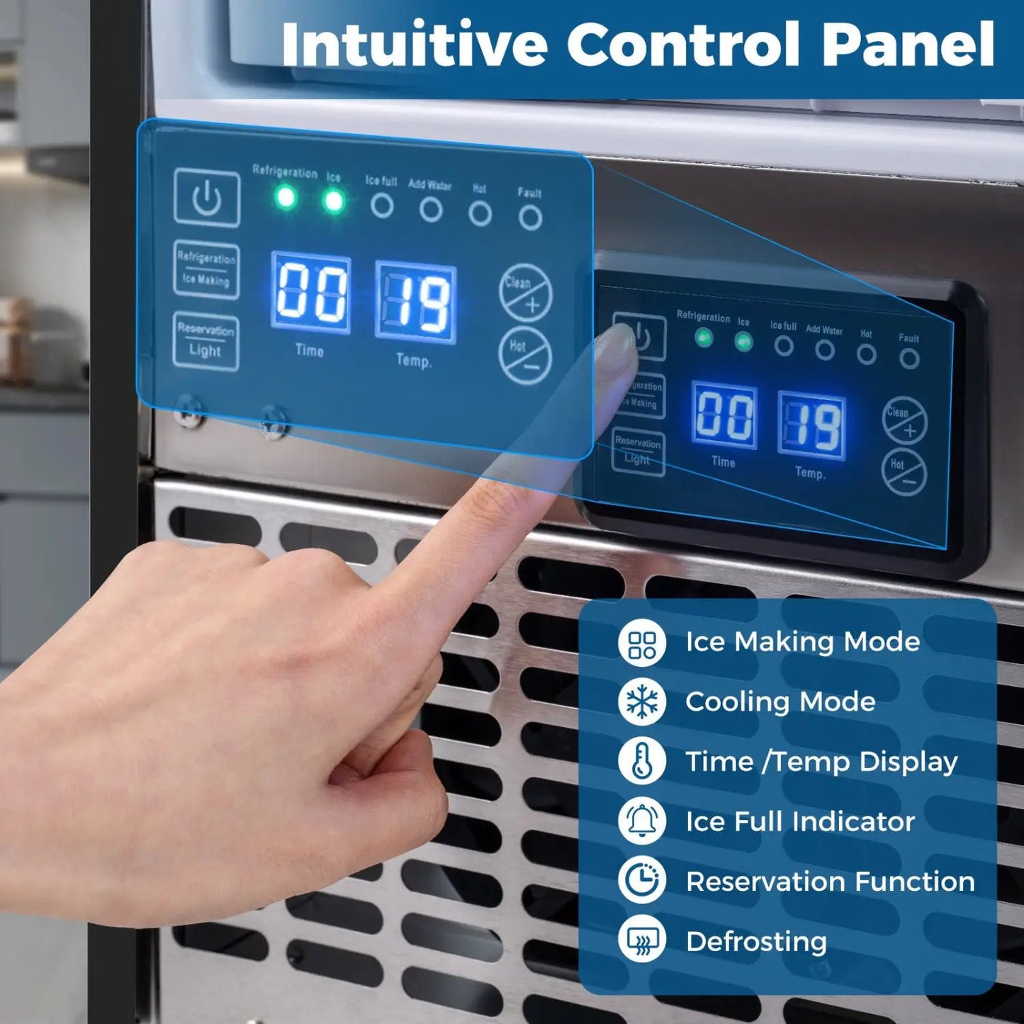 Commercial Under Counter Ice Maker 90 Lbs Per Day