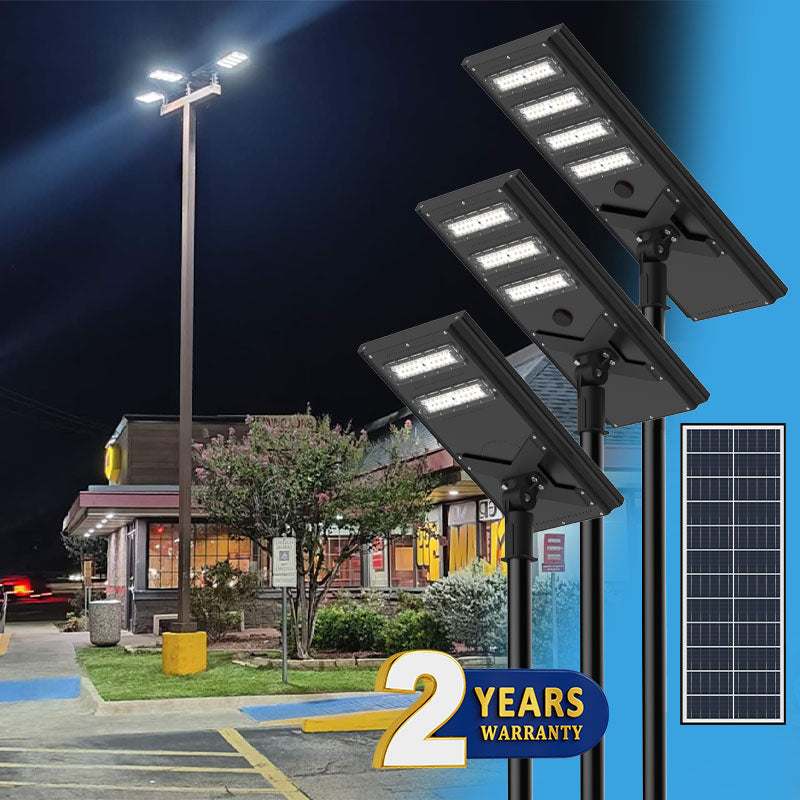 Commerical Solar Power LED Parking Lot Light - 2 Years Warranty - Tampa Home & Garden Store
