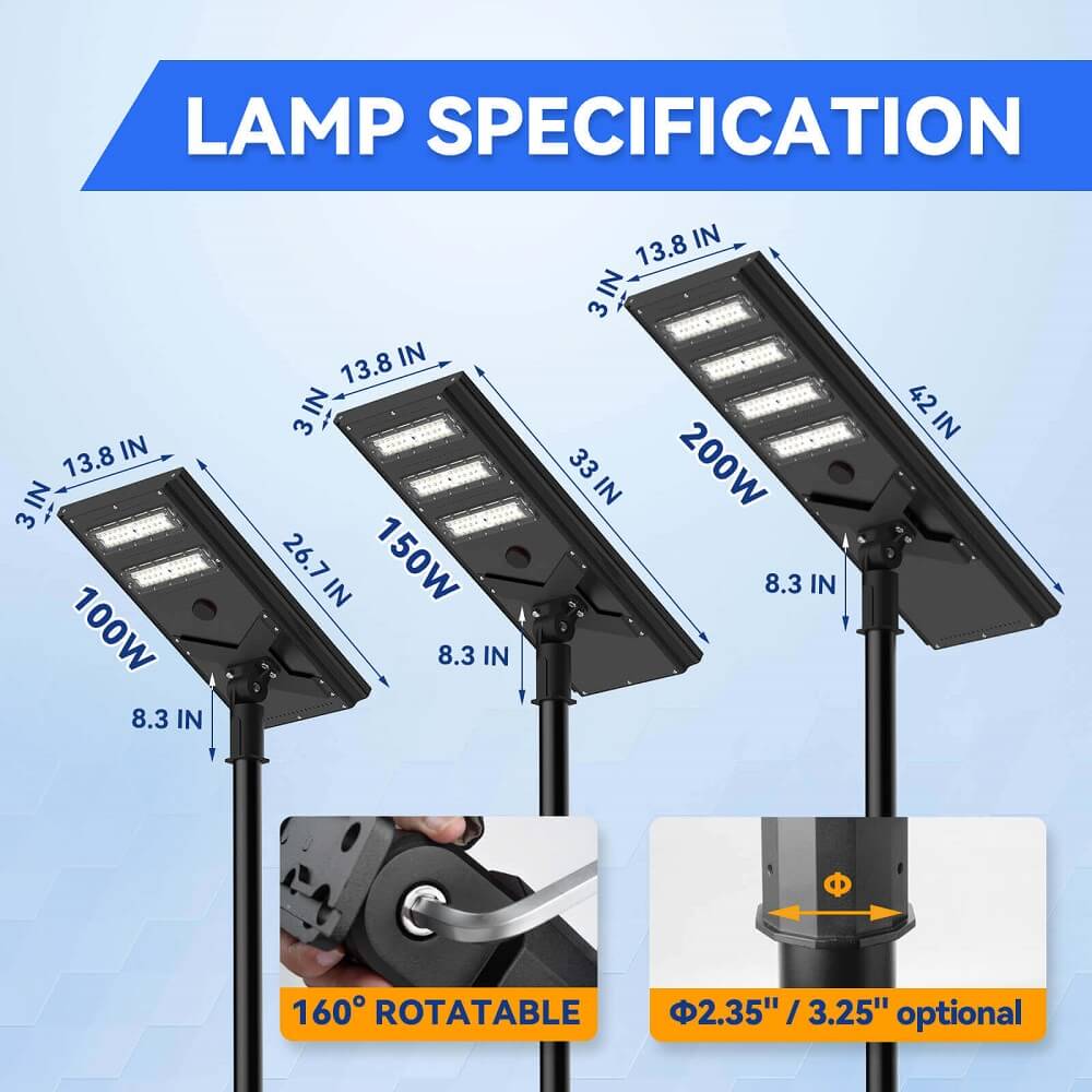 Commerical Solar Power LED Parking Lot Light - 2 Years Warranty - Tampa Home & Garden Store