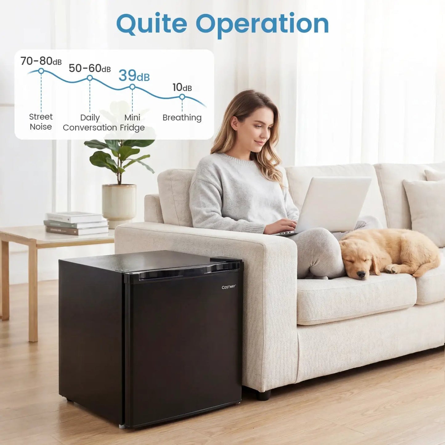 Compact Mini Fridge with 7-Level Thermostat