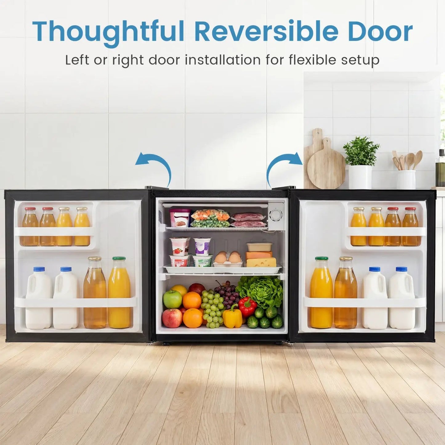 Compact Mini Fridge with 7-Level Thermostat