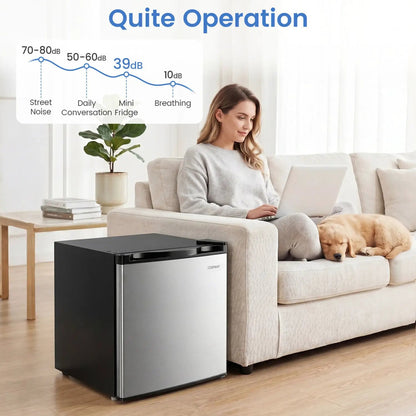 Compact Mini Fridge with 7-Level Thermostat