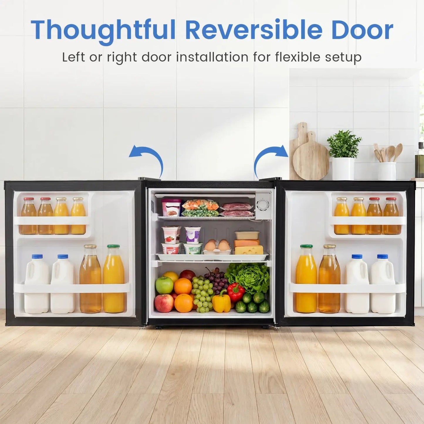 Compact Mini Fridge with 7-Level Thermostat