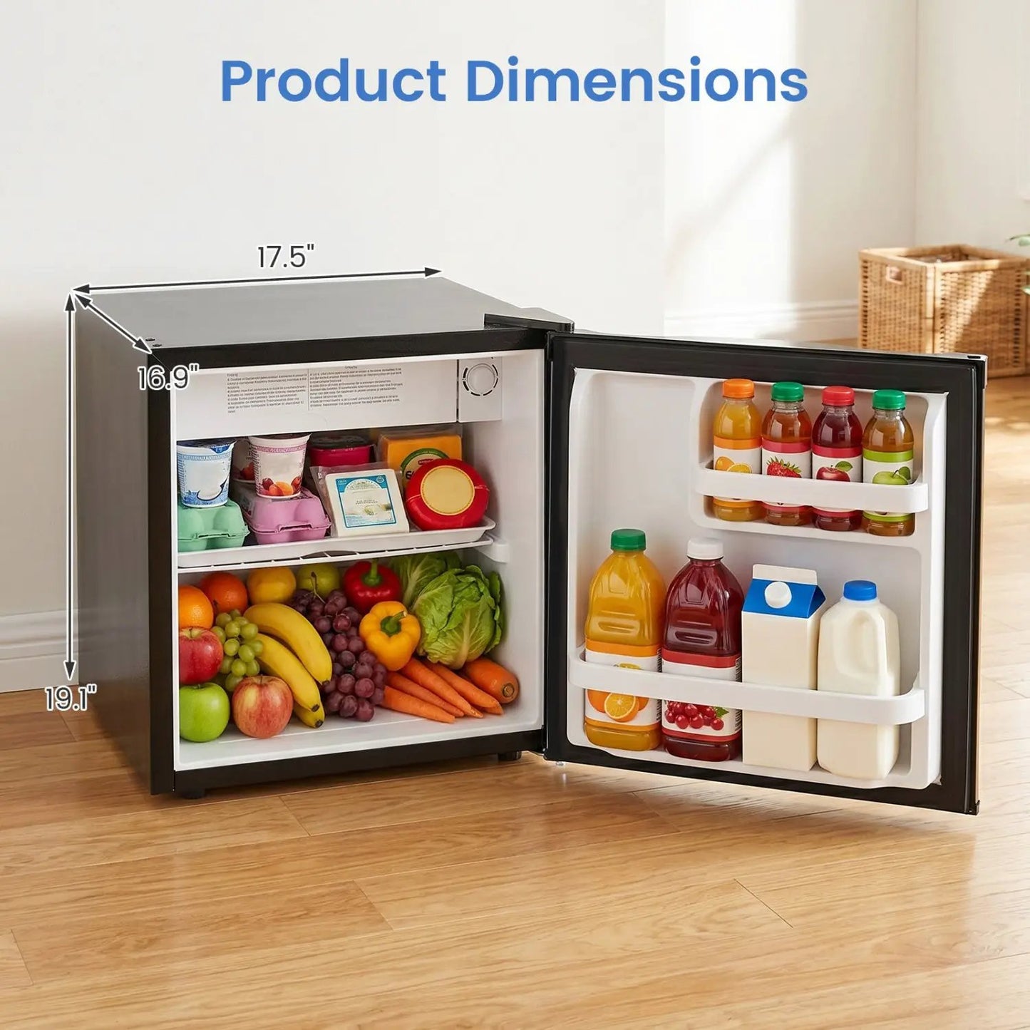 Compact Mini Fridge with 7-Level Thermostat