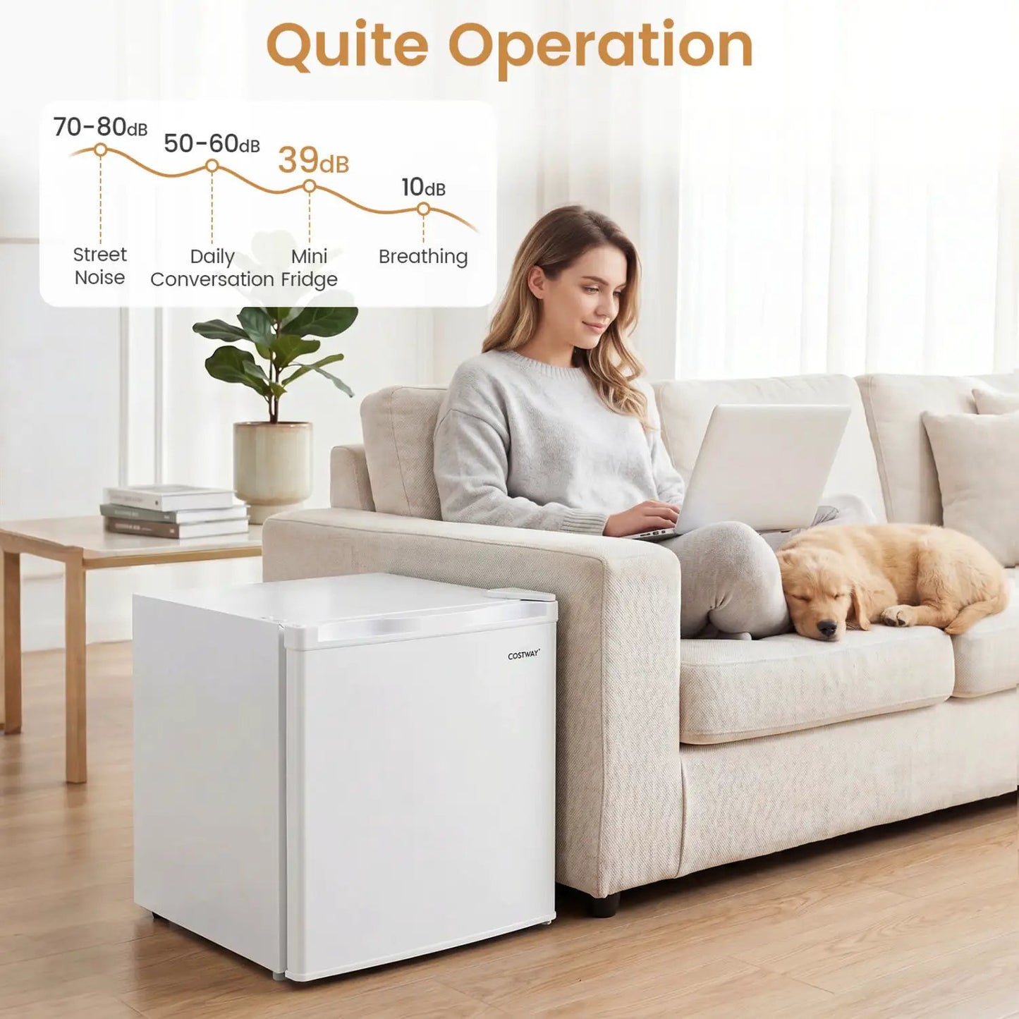 Compact Mini Fridge with 7-Level Thermostat