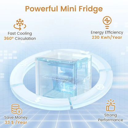Compact Mini Fridge with 7-Level Thermostat