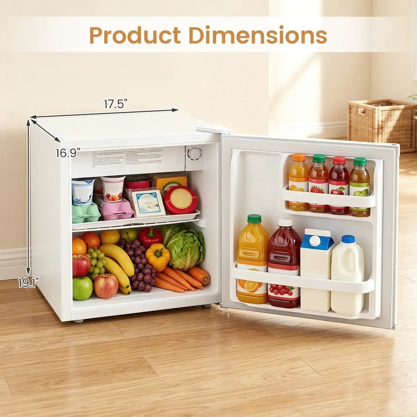 Compact Mini Fridge with 7-Level Thermostat
