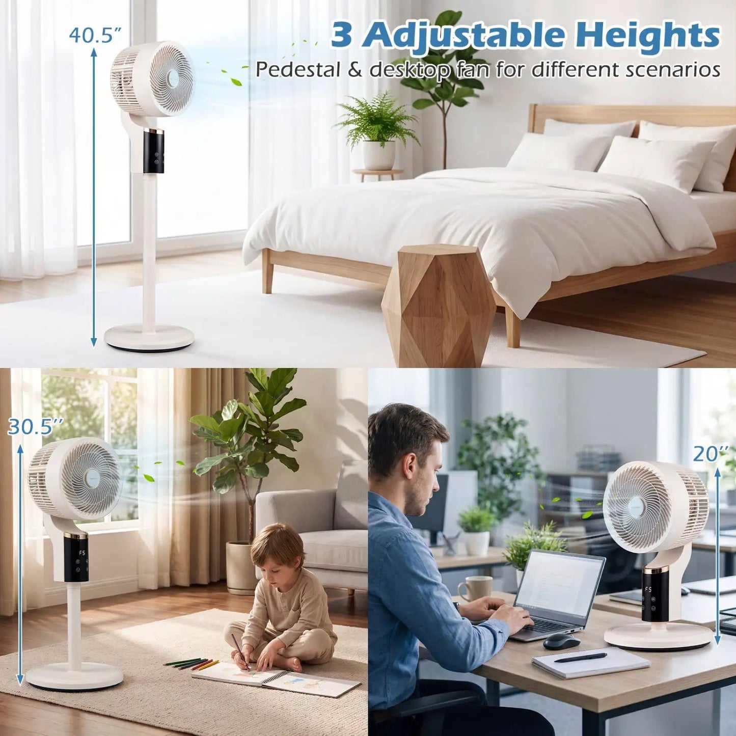 Compact Standing Fan 70 Degree Oscillation