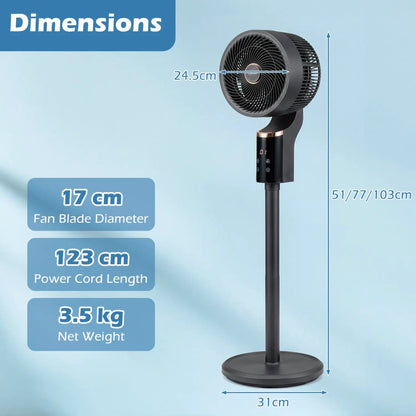 Compact Standing Fan 70 Degree Oscillation