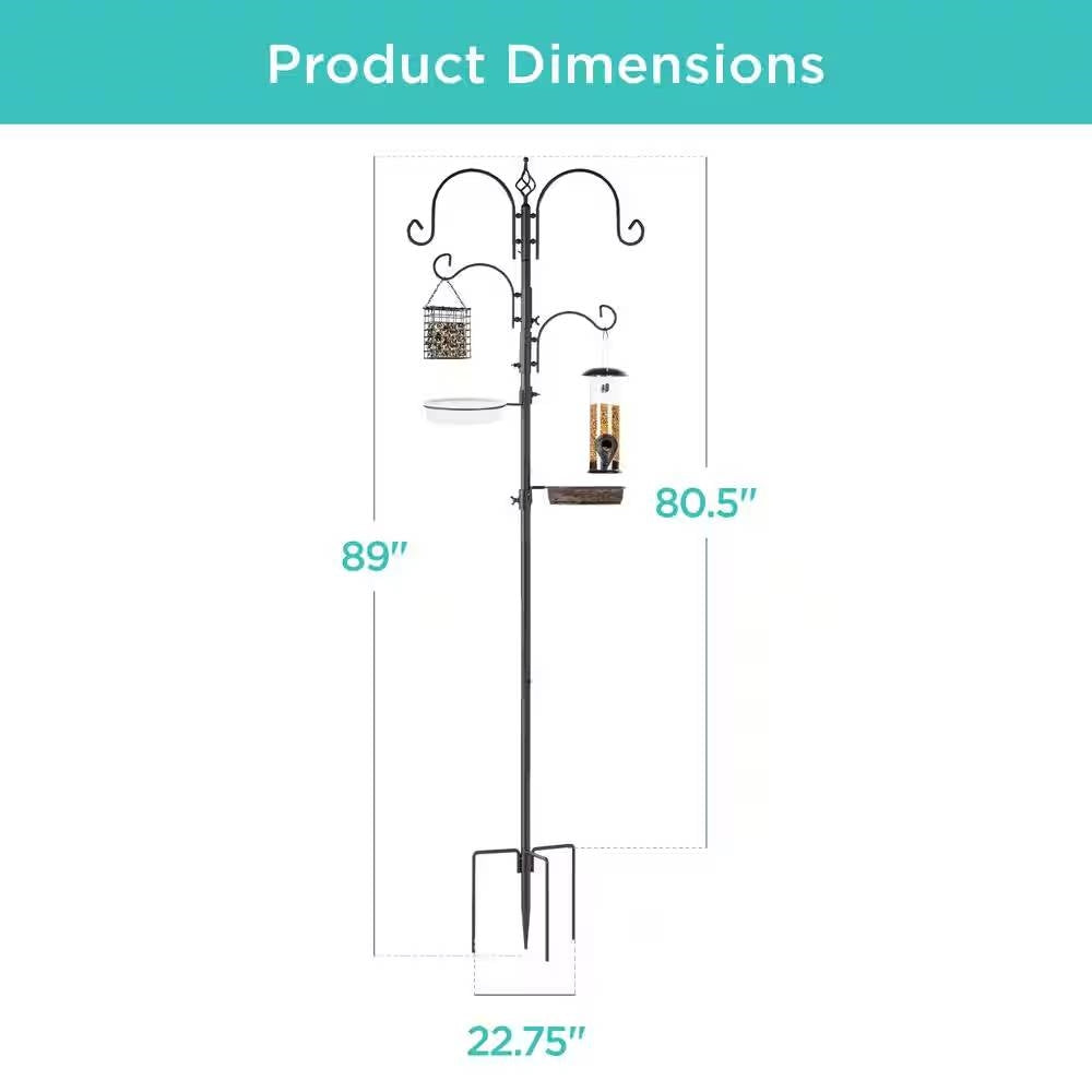 Complete Bird Feeder Set with Bronze Metal Stand Suet Water Bowl Tube and Tray - Tampa Home & Garden Store