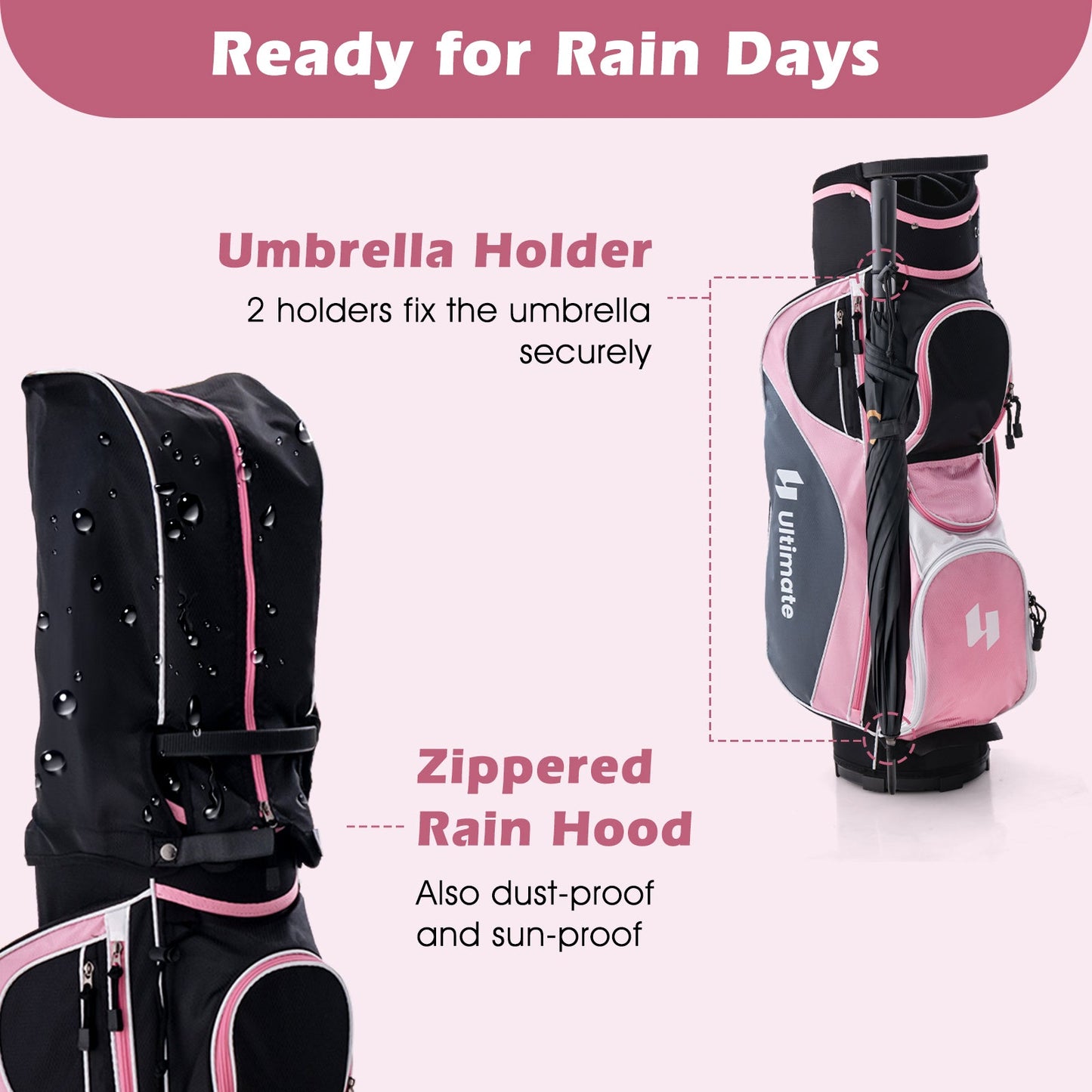 Women's Complete Golf Club Set Right Hand with Rain Hood