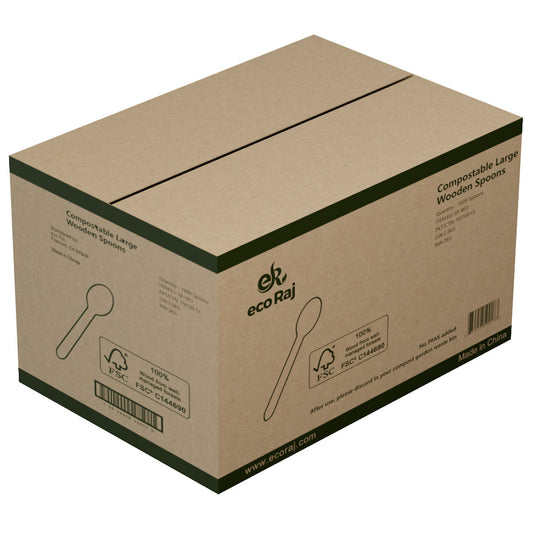 Compostable Birch Wood Spoons – 6.3" Length, 1000 Count - Tampa Home & Garden Store