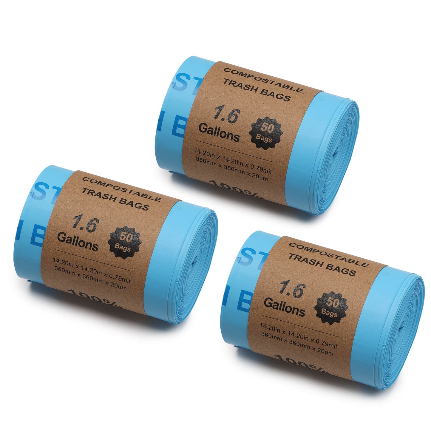 1.6 Gallon Compostable Trash Bags | Composting Garbage Bag