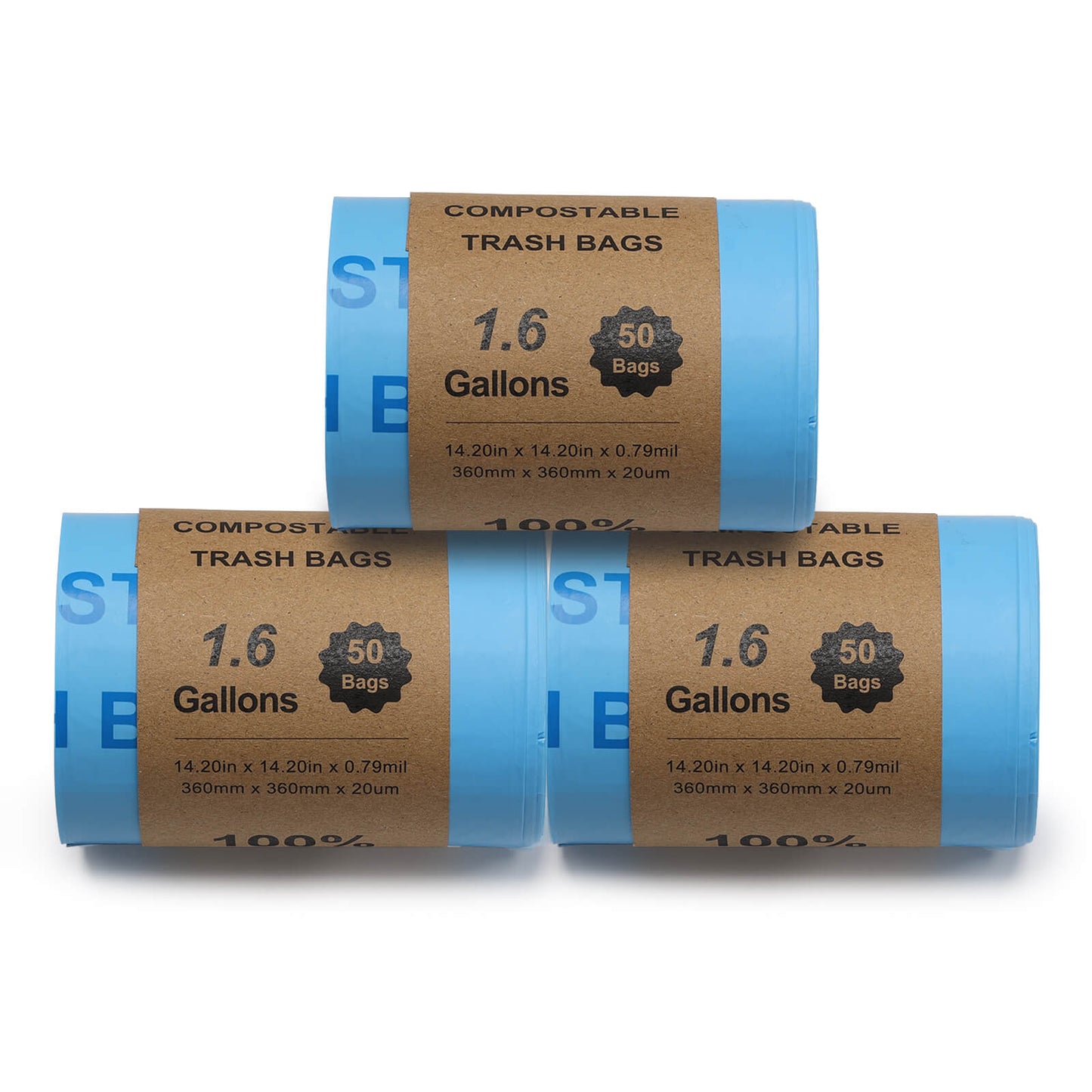 1.6 Gallon Compostable Trash Bags | Composting Garbage Bag