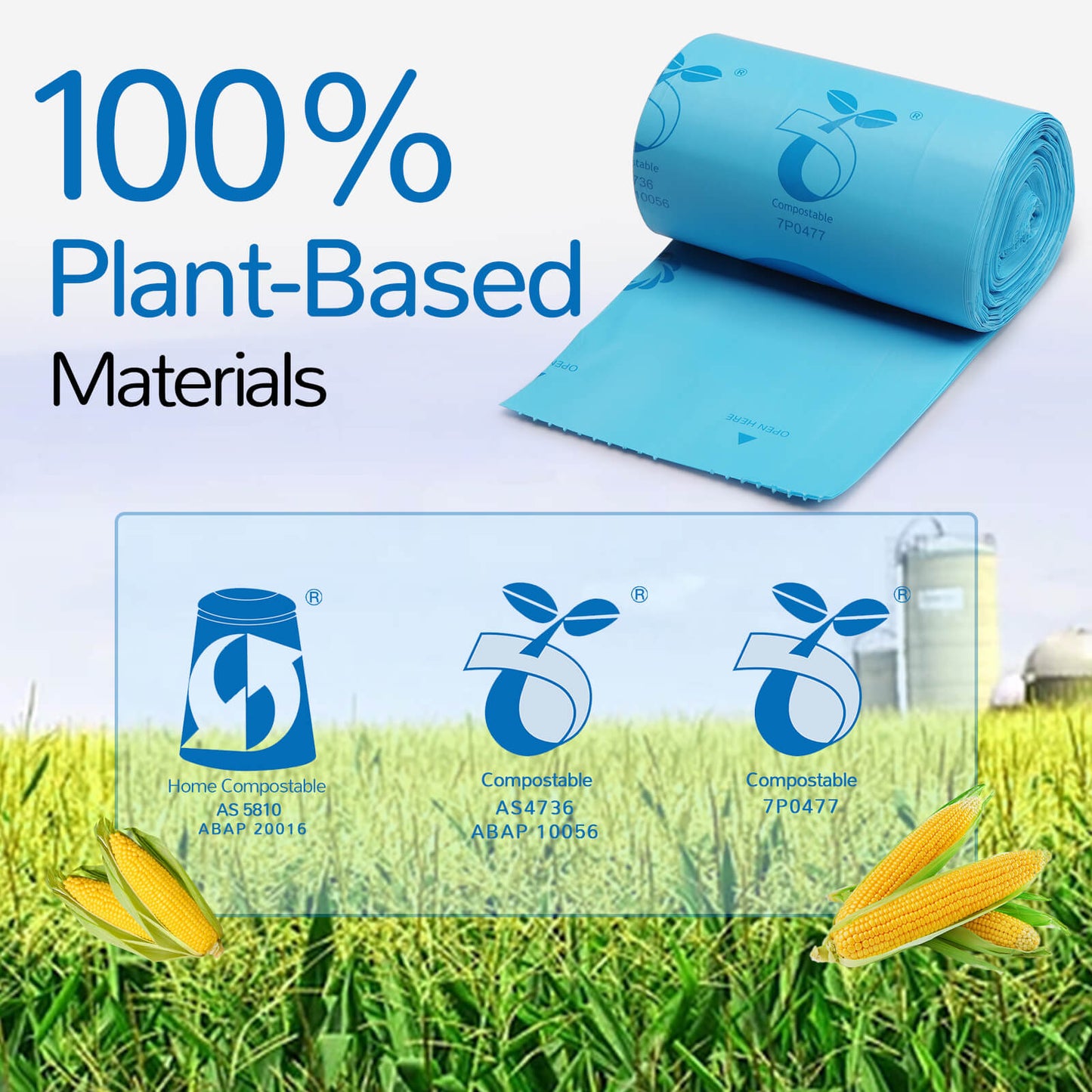 1.6 Gallon Compostable Trash Bags | Composting Garbage Bag