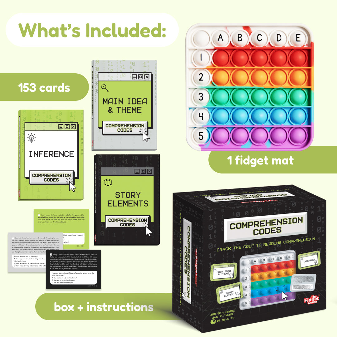 Comprehension Codes toy with 1 rainbow fidget mat and 153 cards by The Fidget Games on Tampa Home & Garden Store