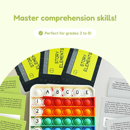 Comprehension Codes educational toy by The Fidget Games with abacus beads and story cards on Tampa Home & Garden Store