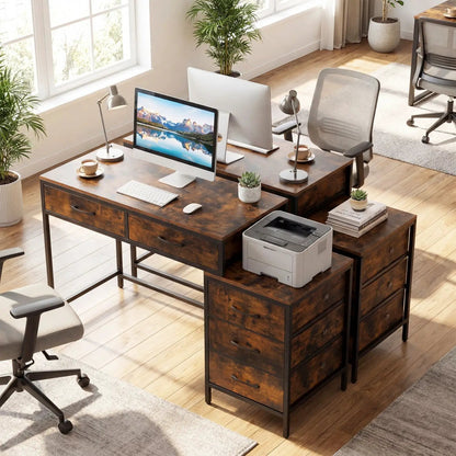 Computer Desk With 5 Drawers and Printer Stand