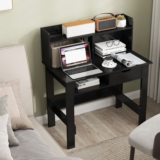 Computer Desk with built-in outlets and USB-C, black wood finish, DirectDeals on Tampa Home & Garden Store