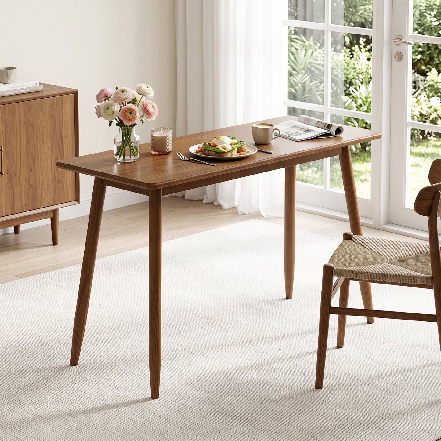 Writing Desk by DirectDeals with rubber wood legs and spacious walnut tabletop on Tampa Home & Garden Store