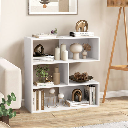 Concave Bookshelf by DirectDeals in white with 3 open shelves and anti-tip device on Tampa Home & Garden Store