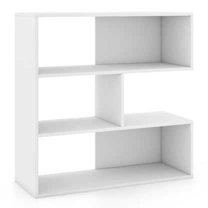 Concave Bookshelf by DirectDeals, white bookcase with 3 open shelves and anti-tip device on Tampa Home & Garden Store