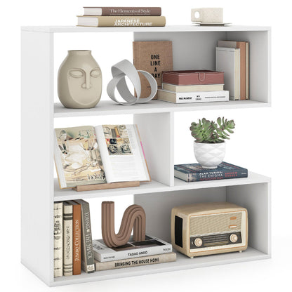 DirectDeals concave white bookcase with 3 open shelves and anti-tip device on Tampa Home & Garden Store
