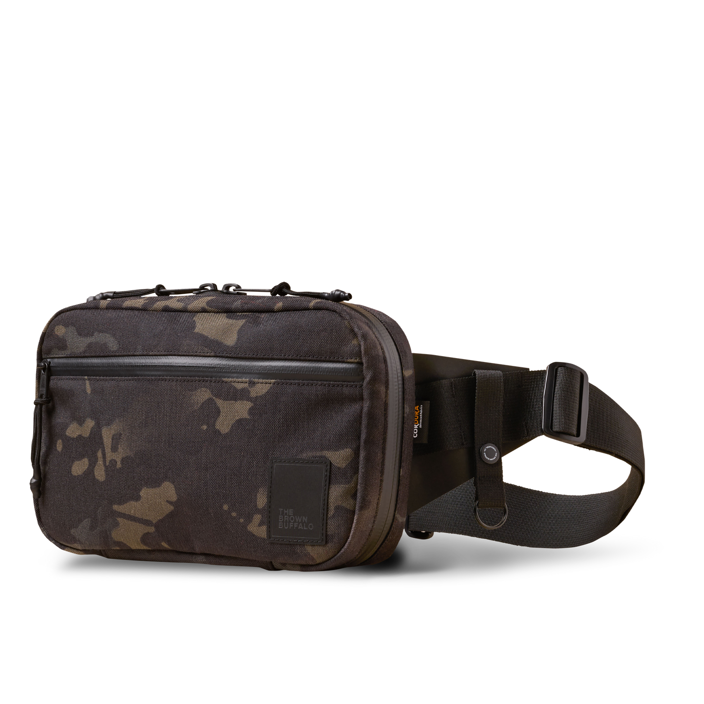 Concealsling camouflage crossbody bag by The Brown Buffalo with front zip pocket and strap on Tampa Home & Garden Store