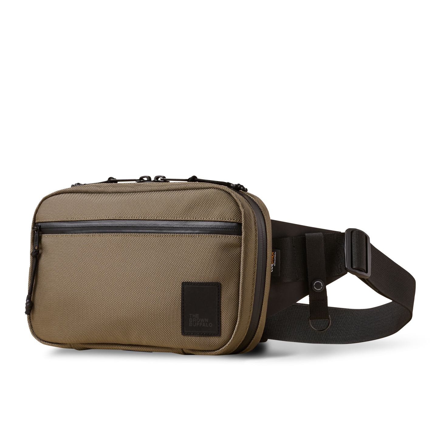 Concealsling crossbody bag by The Brown Buffalo in tan rugged fabric with black strap on Tampa Home & Garden Store