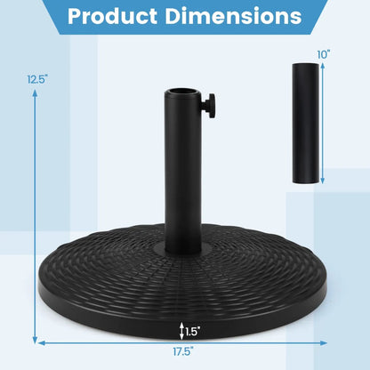 Concrete Patio Umbrella Base with Rattan Pattern