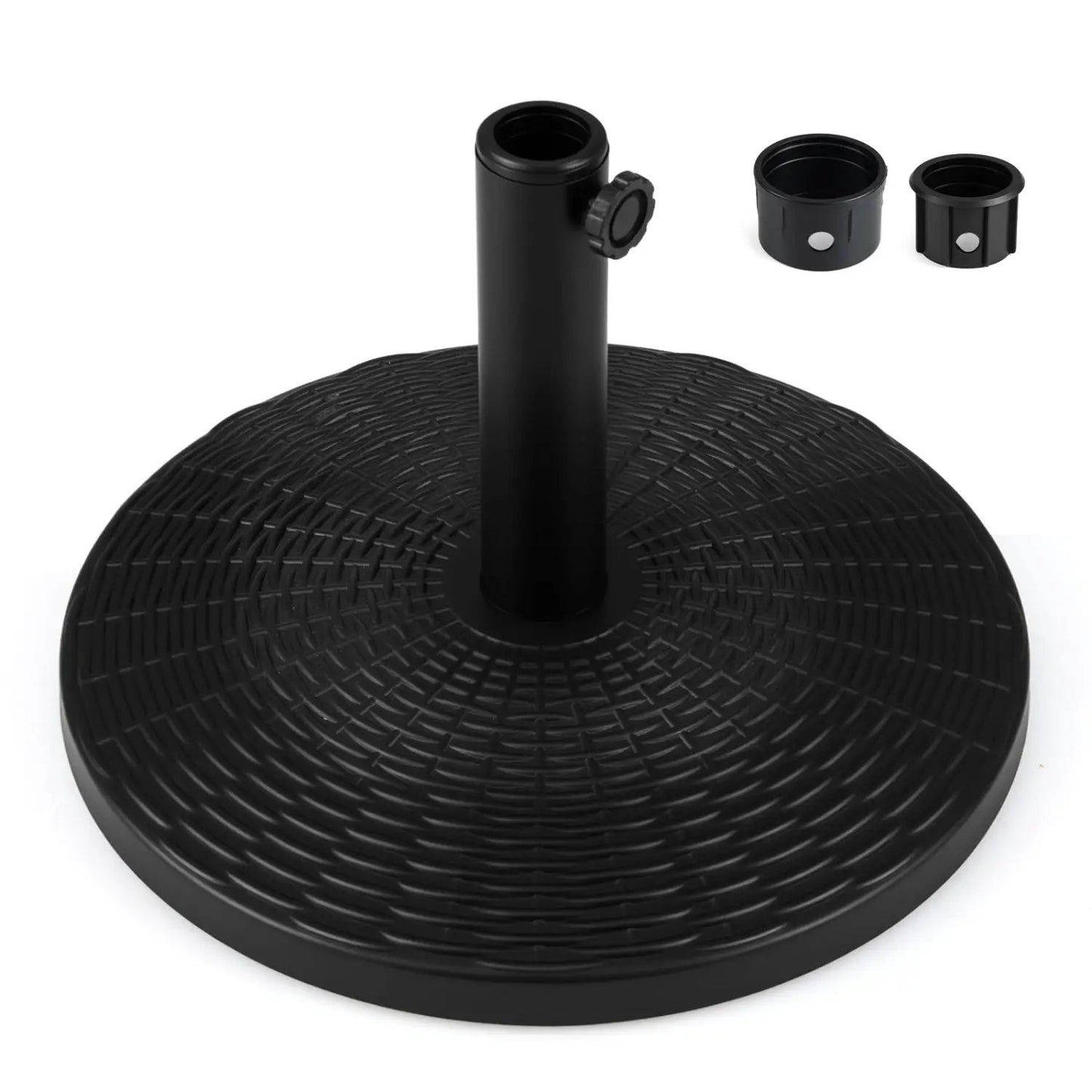 Concrete Patio Umbrella Base with Rattan Pattern