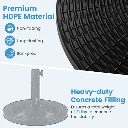 Concrete Patio Umbrella Base with Rattan Pattern