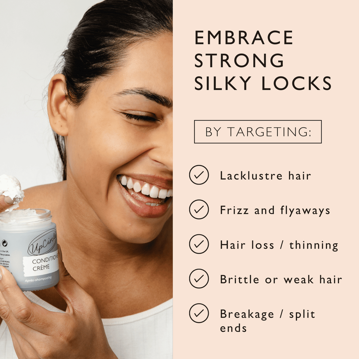 UpCircle Shampoo + Conditioner Haircare Duo held by woman; Tampa Home & Garden Store on Tampa Home & Garden Store