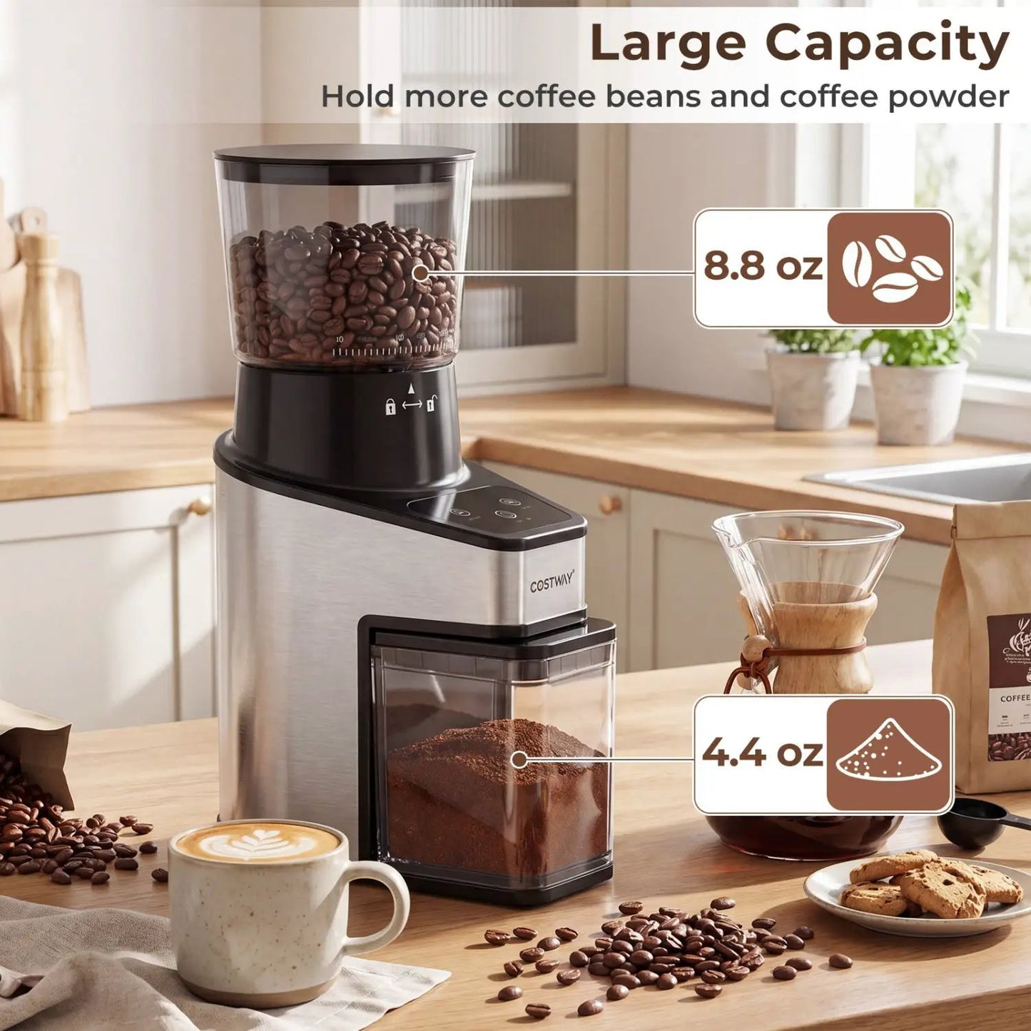Conical Burr Coffee Grinder with 60 Settings