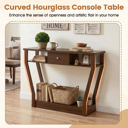 Console table with drawer and shelf in dark walnut, 47-inch design for Tampa Home & Garden Store on Tampa Home & Garden Store