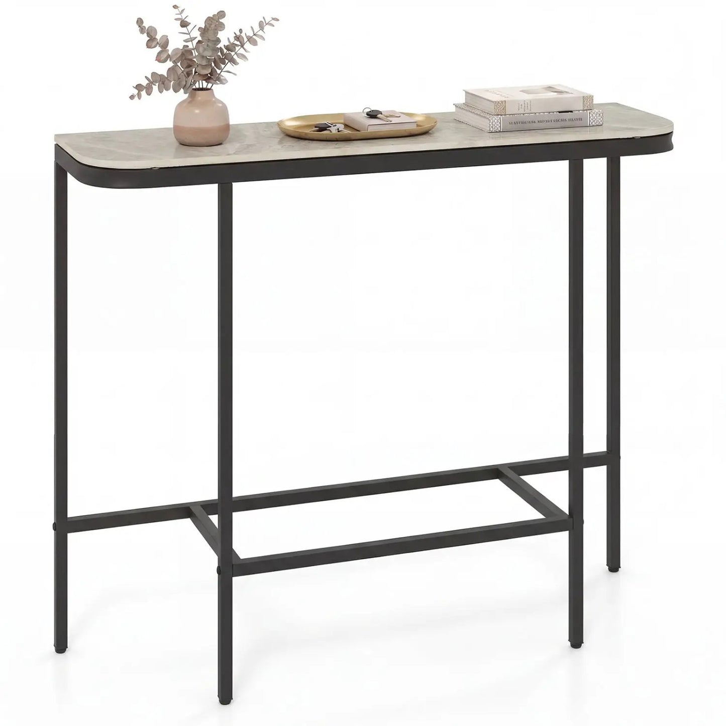 Console Table 44-Inch Entryway with Marble Top