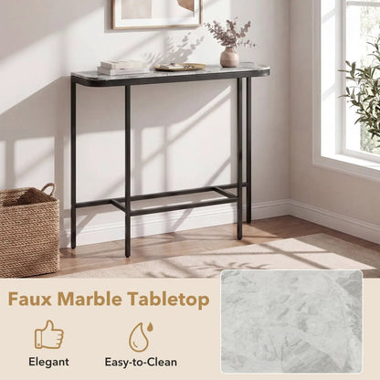 Console Table 44-Inch Entryway with Marble Top