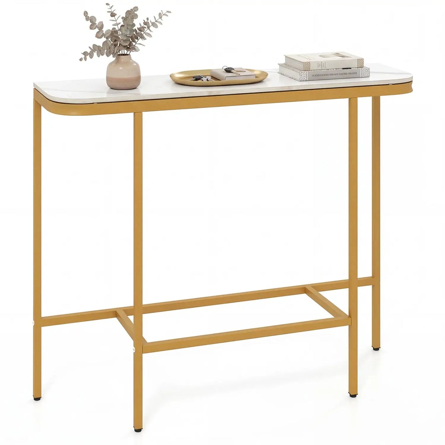 Console Table 44-Inch Entryway with Marble Top