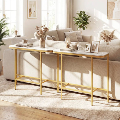 Console Table 44-Inch Entryway with Marble Top