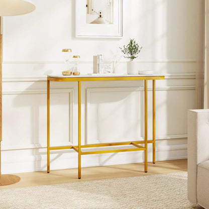 Console Table 44-Inch Entryway with Marble Top